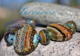 TribalGoldTurquoiseButtons